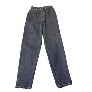 Vintage Jordache Pinstripe Jeans Women's 12 Hong‎ Kong Made 70-80s Denim 28"x32"